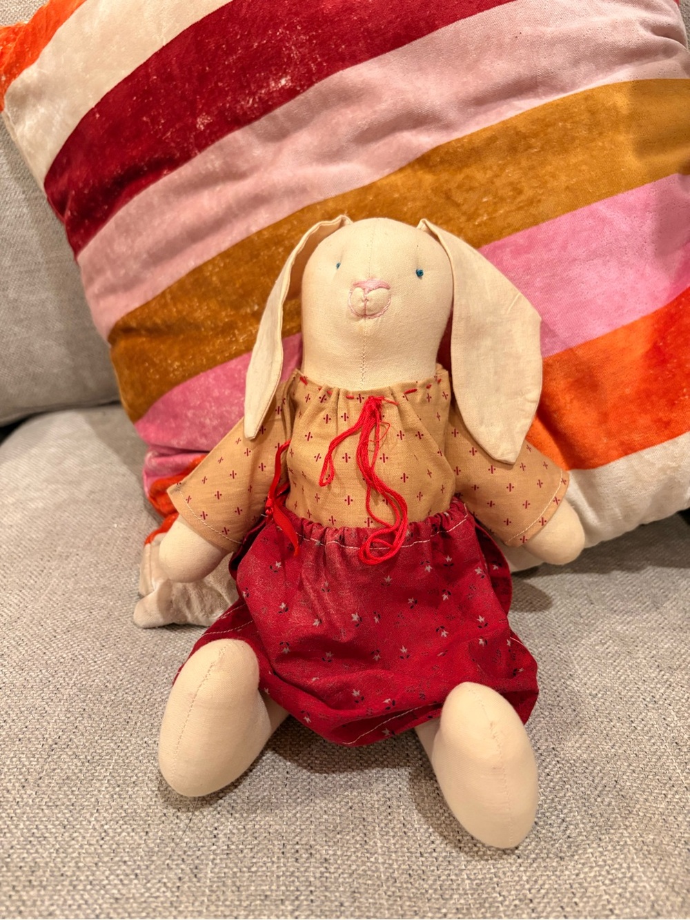 Vintage Floppy-Eared Country Bunny Rabbit Doll